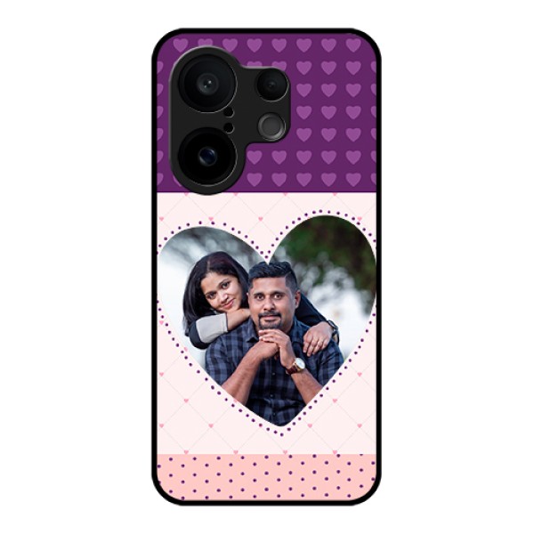 Vivo X200 FE 5G Custom Glass Phone Case - Violet Love Dots Design