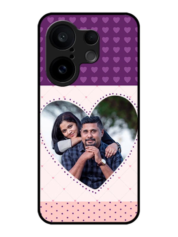Custom Vivo X200 FE 5G Custom Glass Phone Case - Violet Love Dots Design