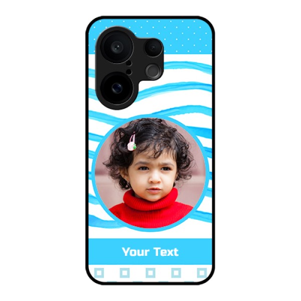 Vivo X200 FE 5G Custom Glass Phone Case - Simple Blue Case Design