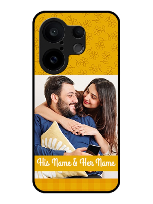 Custom Vivo X200 FE 5G Custom Glass Phone Case - Yellow Floral Design