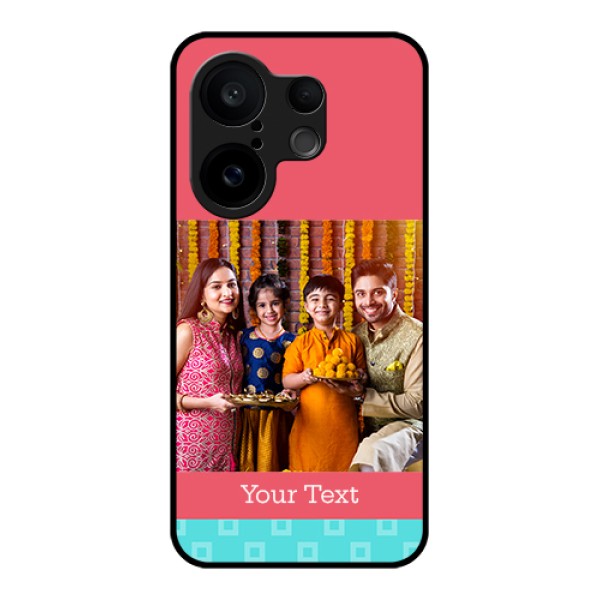 Vivo X200 FE 5G Custom Glass Phone Case - Peach & Blue Color Design