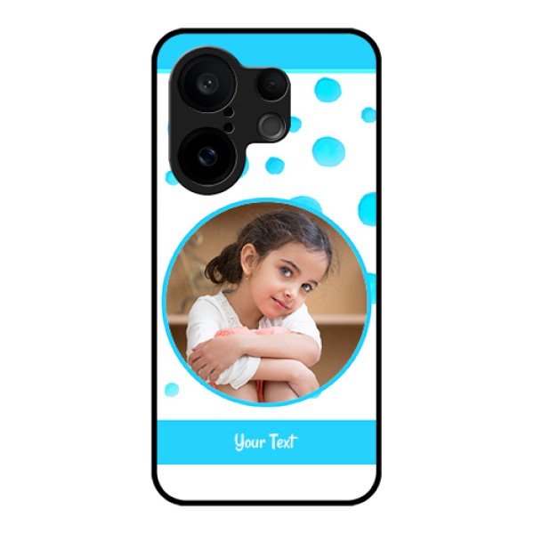 Vivo X200 FE 5G Custom Glass Phone Case - Blue Bubbles Pattern Design