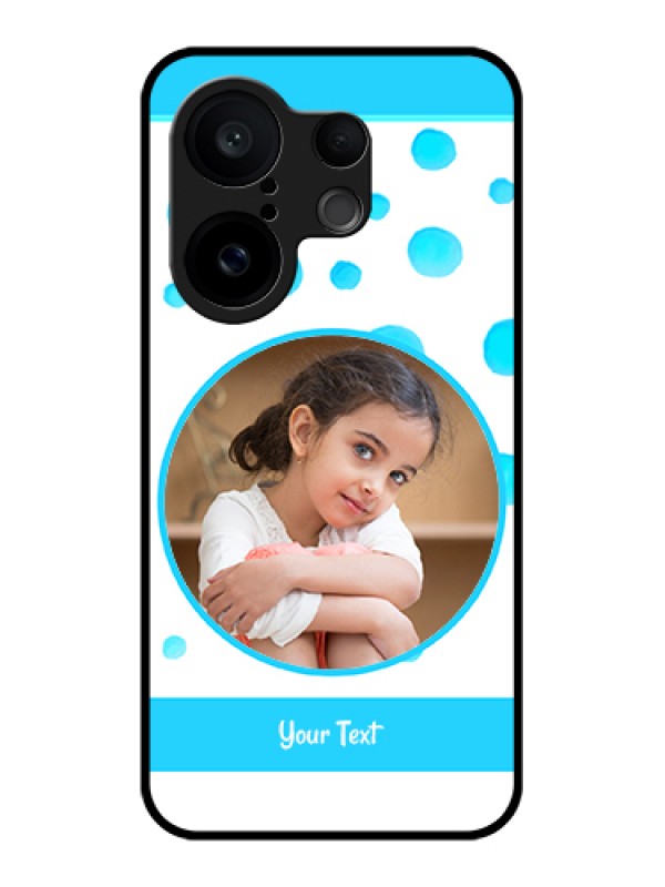 Custom Vivo X200 FE 5G Custom Glass Phone Case - Blue Bubbles Pattern Design