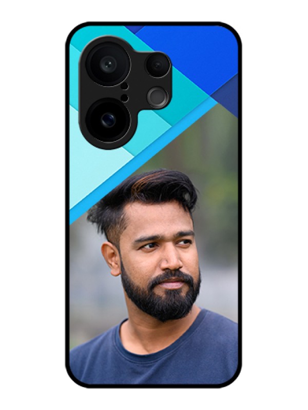 Custom Vivo X200 FE 5G Custom Glass Phone Case - Blue Pattern Design