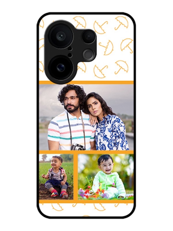 Custom Vivo X200 FE 5G Custom Glass Phone Case - Yellow Pattern Design