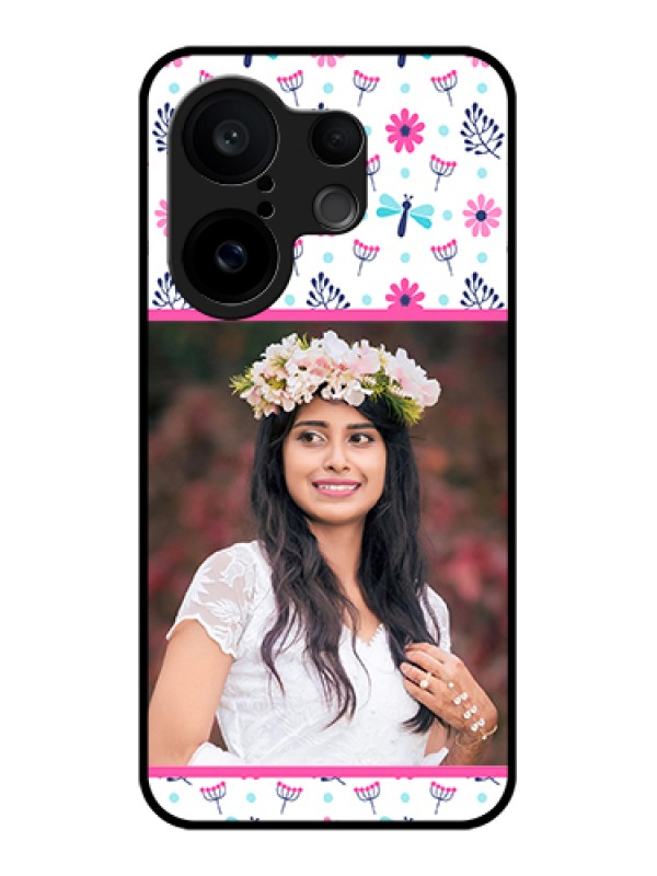 Custom Vivo X200 FE 5G Custom Glass Phone Case - Colorful Flower Design