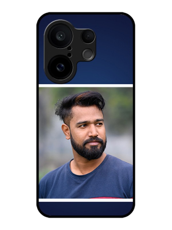 Custom Vivo X200 FE 5G Custom Glass Phone Case - Simple Royal Blue Design