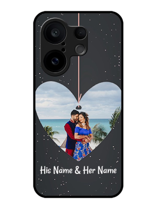 Custom Vivo X200 FE 5G Custom Glass Phone Case - Hanging Heart Design