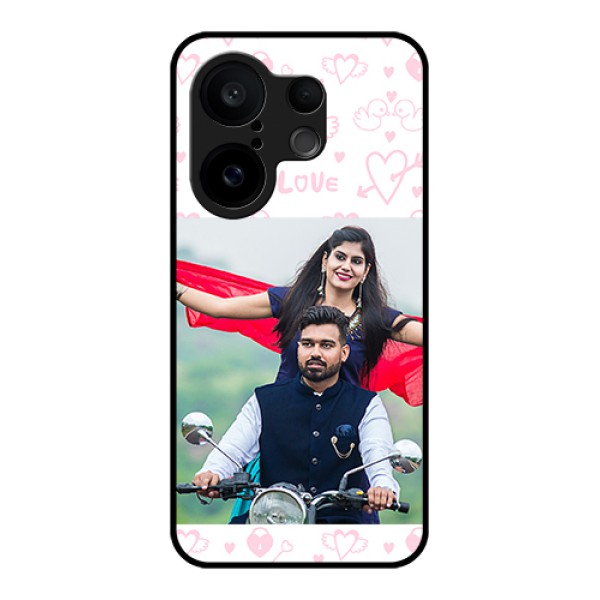 Vivo X200 FE 5G Custom Glass Phone Case - Pink Flying Heart Design