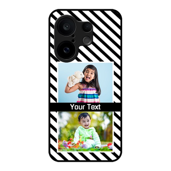 Vivo X200 FE 5G Custom Glass Phone Case - Black And White Stripes Design Vivo X200 FE 5G Custom Glass Phone Case - Black And White Stripes Design