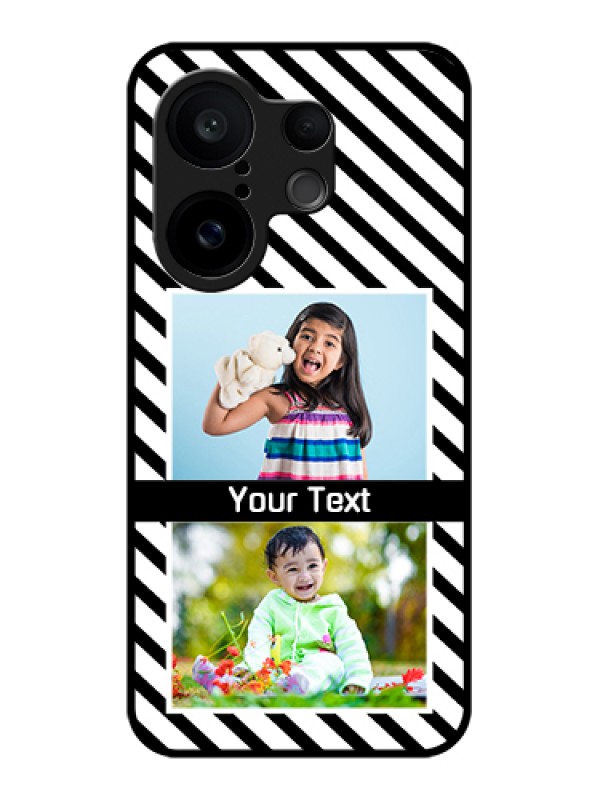 Custom Vivo X200 FE 5G Custom Glass Phone Case - Black And White Stripes Design