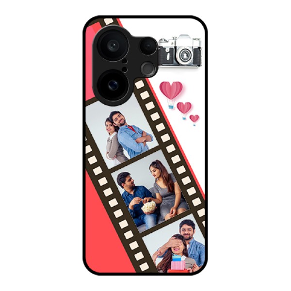 Vivo X200 FE 5G Custom Glass Phone Case - 3 Image Holder With Film Reel Vivo X200 FE 5G Custom Glass Phone Case - 3 Image Holder With Film Reel