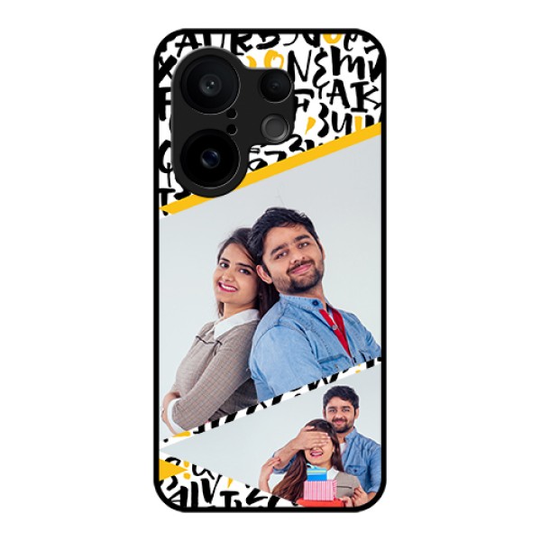 Vivo X200 FE 5G Custom Glass Phone Case - Letters Pattern Design
