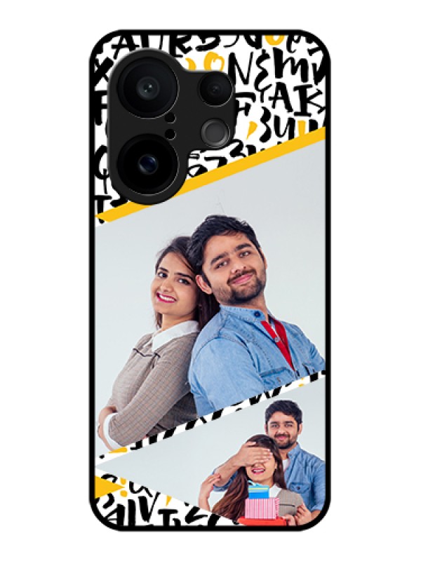 Custom Vivo X200 FE 5G Custom Glass Phone Case - Letters Pattern Design