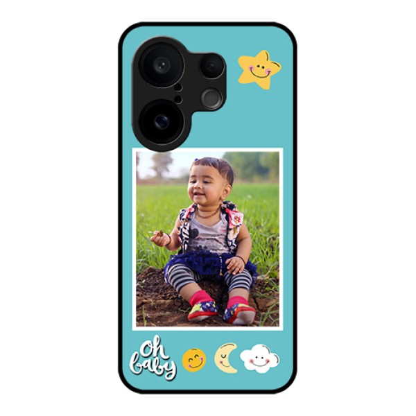 Vivo X200 FE 5G Custom Glass Phone Case - Smiley Kids Stars Design