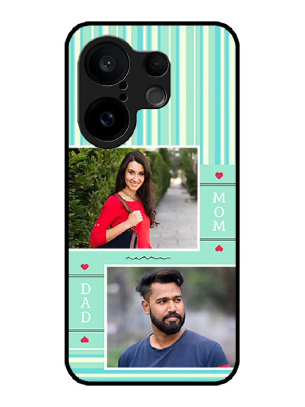 Custom Vivo X200 FE 5G Custom Glass Phone Case - Mom & Dad Pic Design