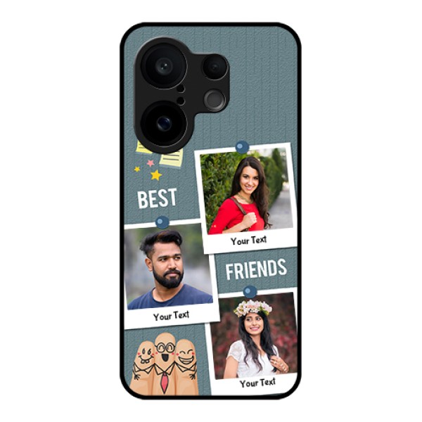 Vivo X200 FE 5G Custom Glass Phone Case - Sticky Frames And Friendship Design Vivo X200 FE 5G Custom Glass Phone Case - Sticky Frames And Friendship Design