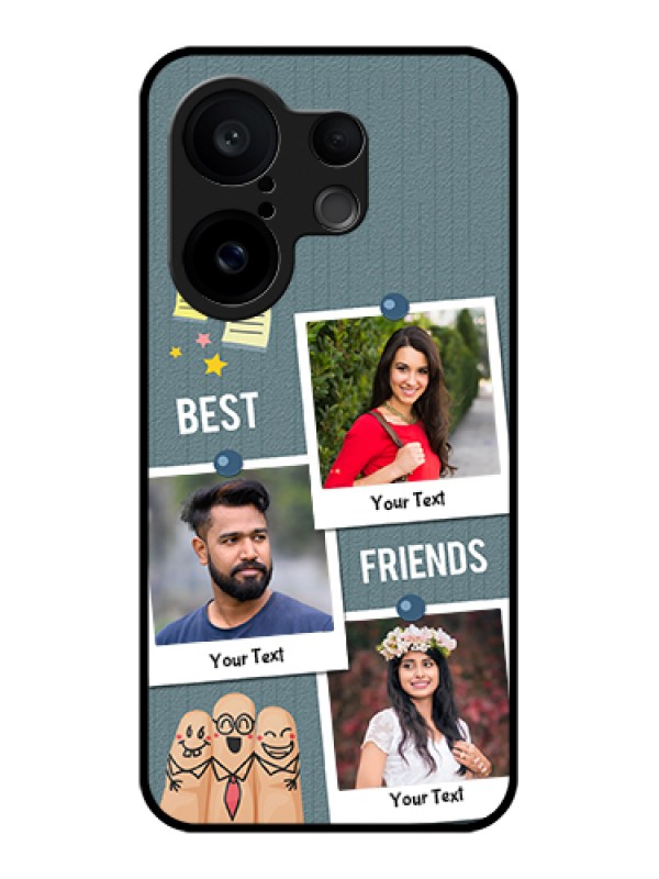 Custom Vivo X200 FE 5G Custom Glass Phone Case - Sticky Frames And Friendship Design