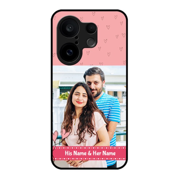 Vivo X200 FE 5G Custom Glass Phone Case - Love Design Peach Color