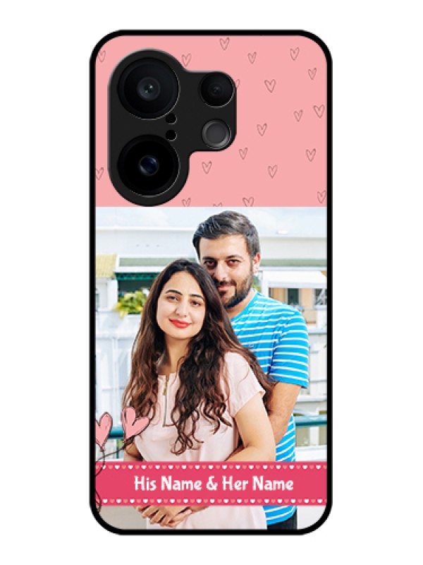 Custom Vivo X200 FE 5G Custom Glass Phone Case - Love Design Peach Color