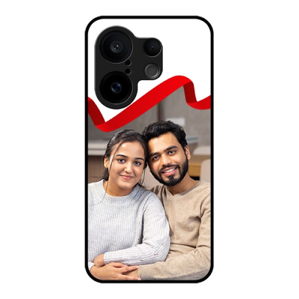Vivo X200 FE 5G Custom Glass Phone Case - Red Ribbon Frame Design