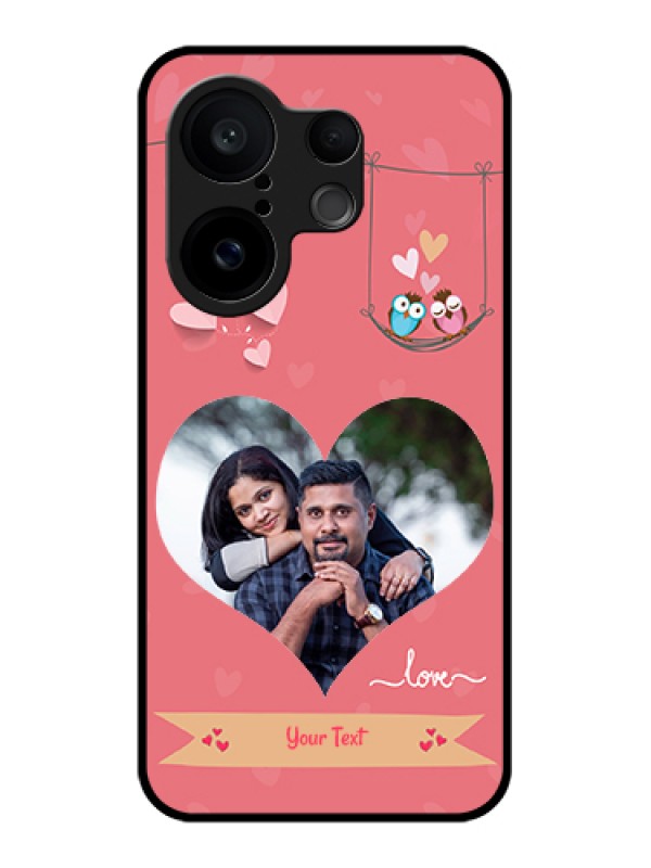 Custom Vivo X200 FE 5G Custom Glass Phone Case - Peach Color Love Design