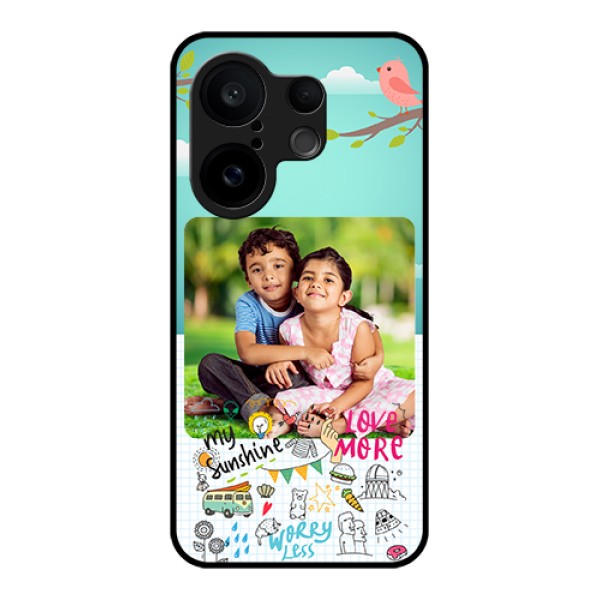 Vivo X200 FE 5G Custom Glass Phone Case - Doodle Love Design