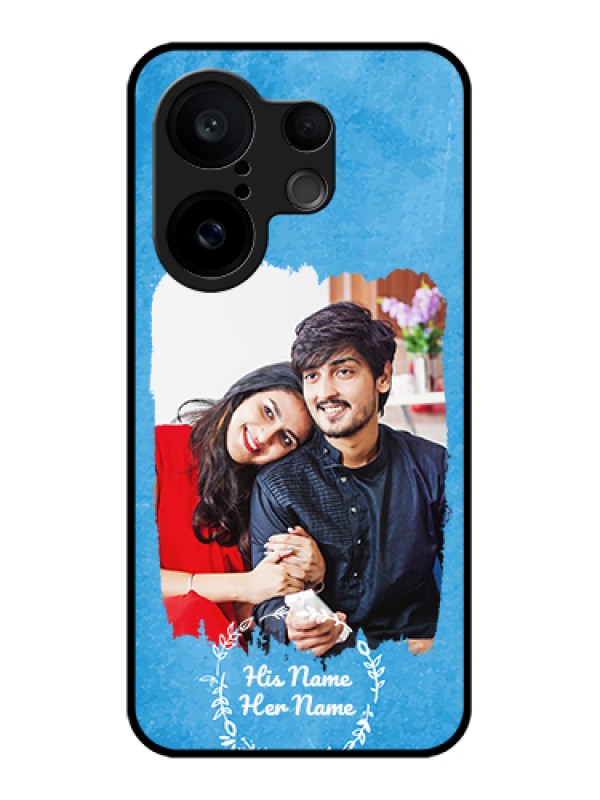 Custom Vivo X200 FE 5G Custom Glass Phone Case - Blue Color Vintage Design