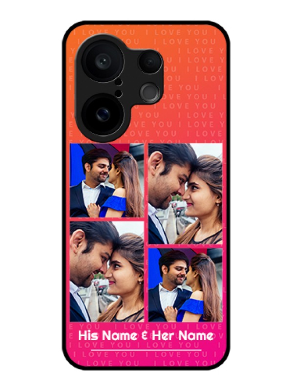 Custom Vivo X200 FE 5G Custom Glass Phone Case - I Love You Pink Design