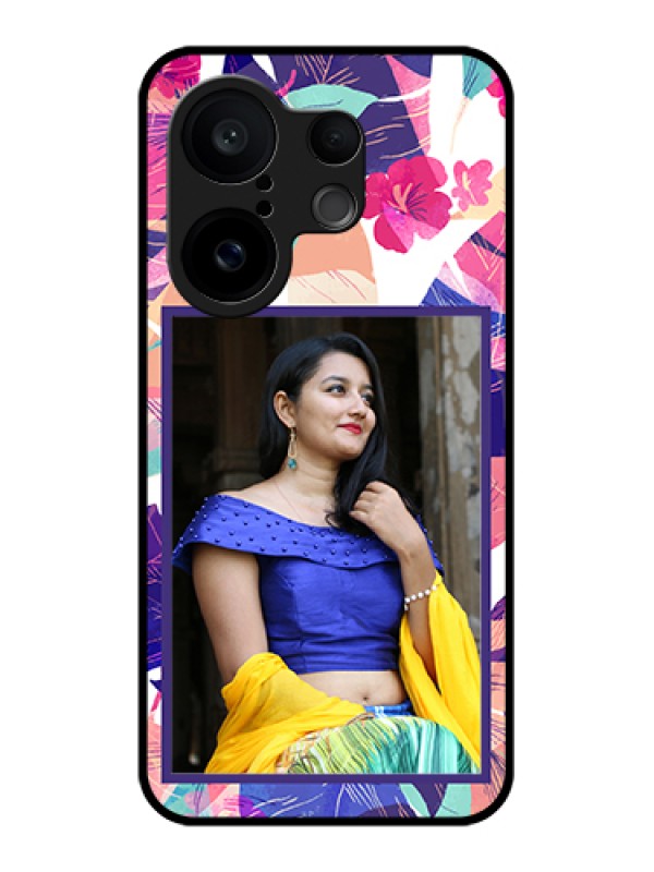 Custom Vivo X200 FE 5G Custom Glass Phone Case - Abstract Floral Design