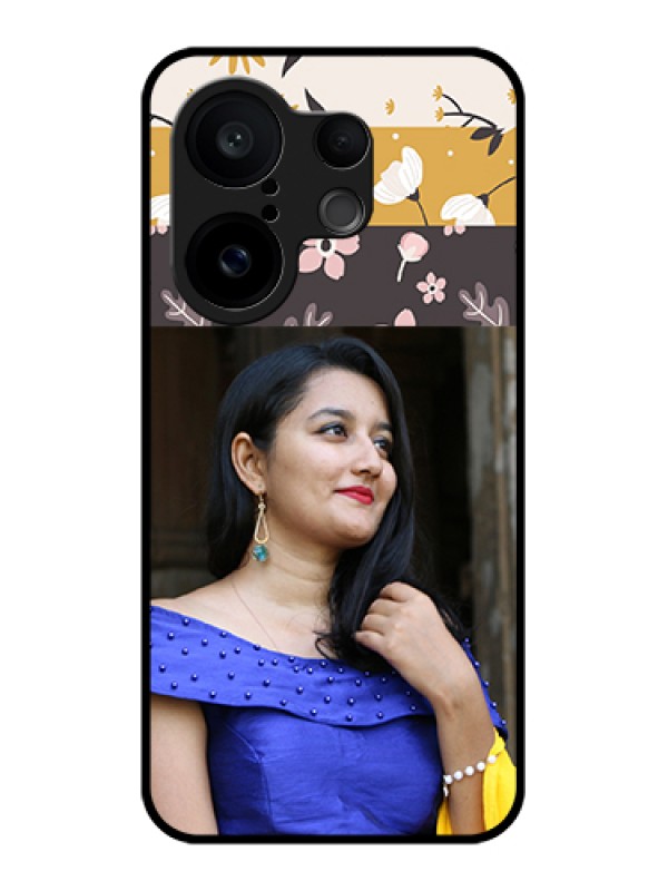 Custom Vivo X200 FE 5G Custom Glass Phone Case - Stylish Floral Design