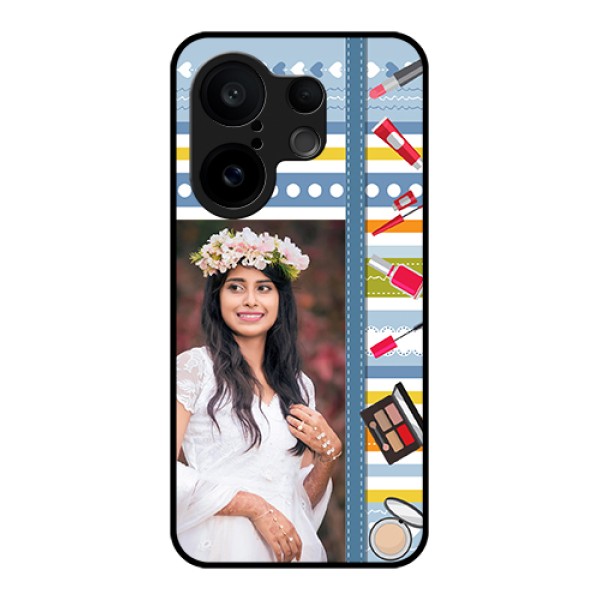 Vivo X200 FE 5G Custom Glass Phone Case - Makeup Icons Design
