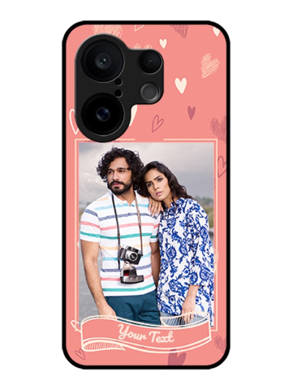 Custom Vivo X200 FE 5G Custom Glass Phone Case - Love Doodle Art Design