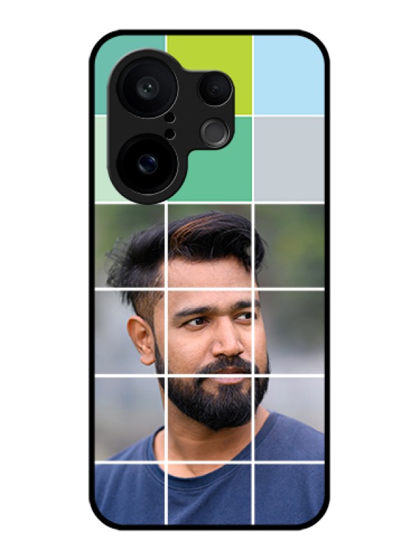 Custom Vivo X200 FE 5G Custom Glass Phone Case - With White Box Pattern