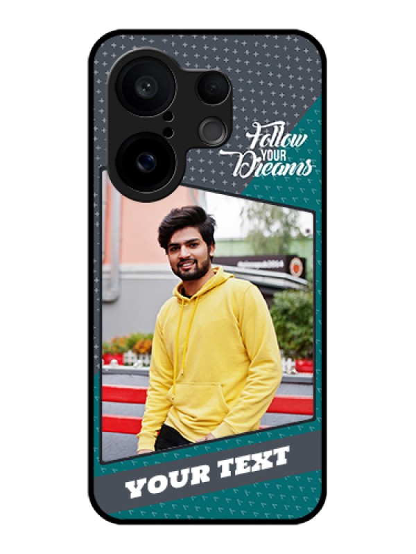 Custom Vivo X200 FE 5G Custom Glass Phone Case - Background Pattern Design With Quote