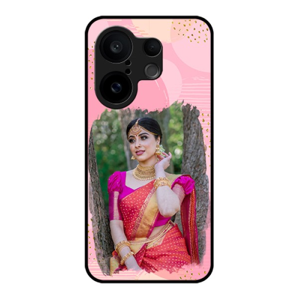 Vivo X200 FE 5G Custom Glass Phone Case - Gold Glitter Splash Design