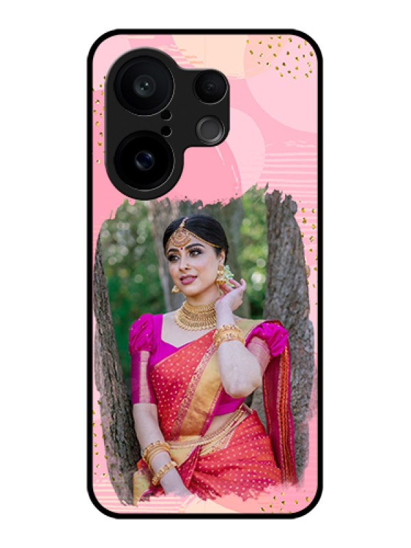 Custom Vivo X200 FE 5G Custom Glass Phone Case - Gold Glitter Splash Design