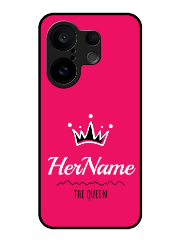 Custom Vivo X200 FE 5G Custom Glass Phone Case - Queen With Name Design