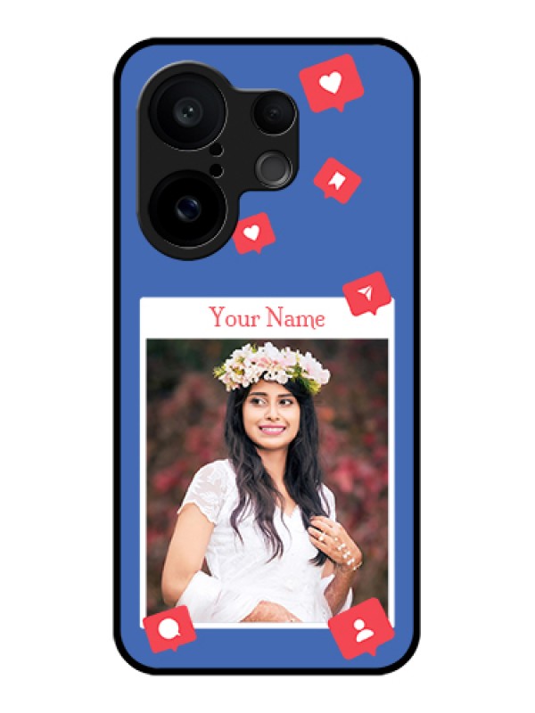 Custom Vivo X200 FE 5G Custom Glass Phone Case - Like Share And Comment Design