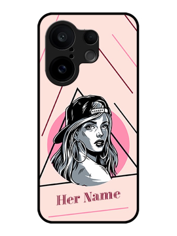 Custom Vivo X200 FE 5G Custom Glass Phone Case - Rockstar Girl Design