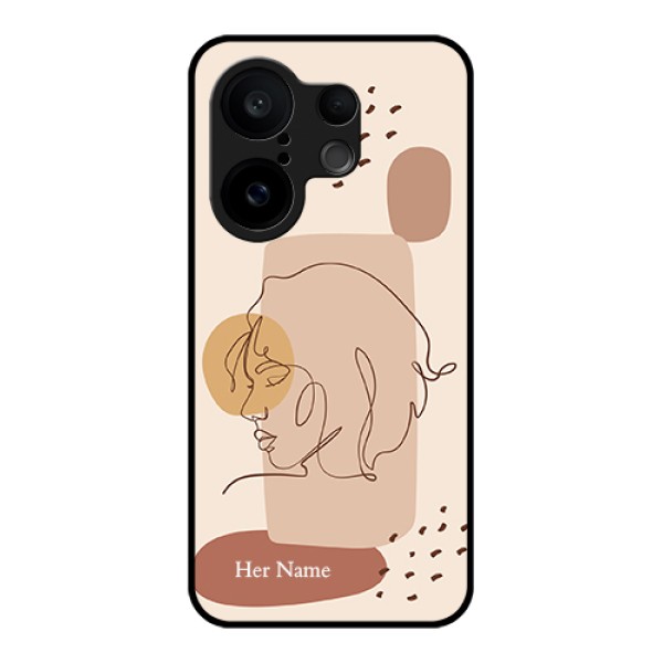 Vivo X200 FE 5G Custom Glass Phone Case - Calm Woman Line Art Design