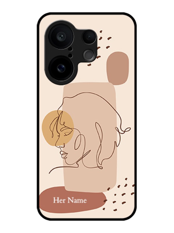 Custom Vivo X200 FE 5G Custom Glass Phone Case - Calm Woman Line Art Design