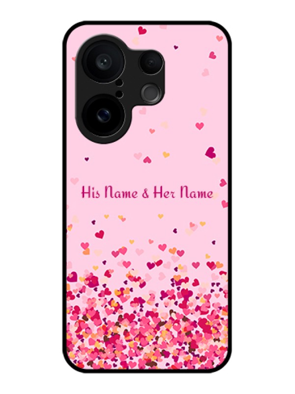 Custom Vivo X200 FE 5G Custom Glass Phone Case - Floating Hearts Design