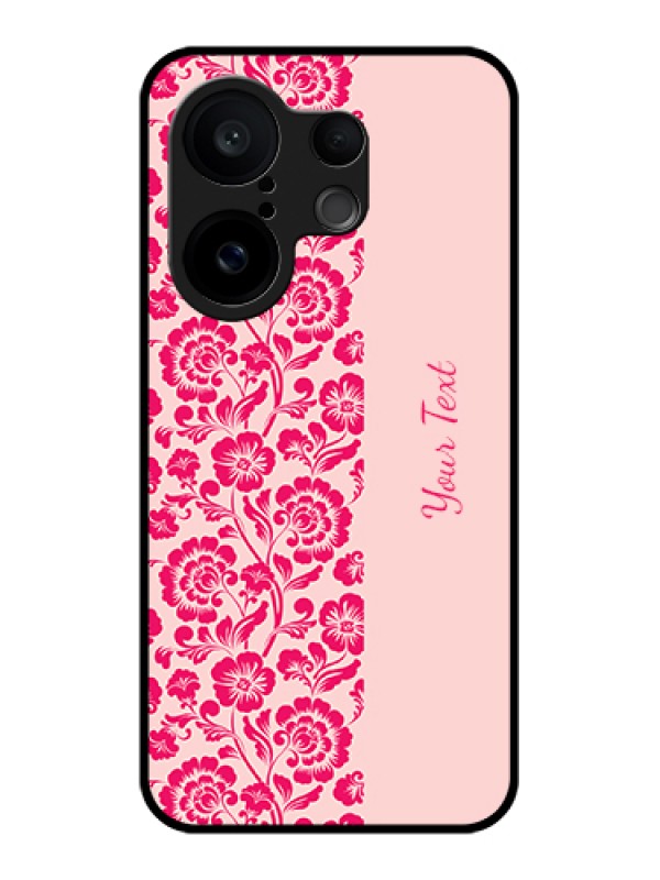 Custom Vivo X200 FE 5G Custom Glass Phone Case - Attractive Floral Pattern Design
