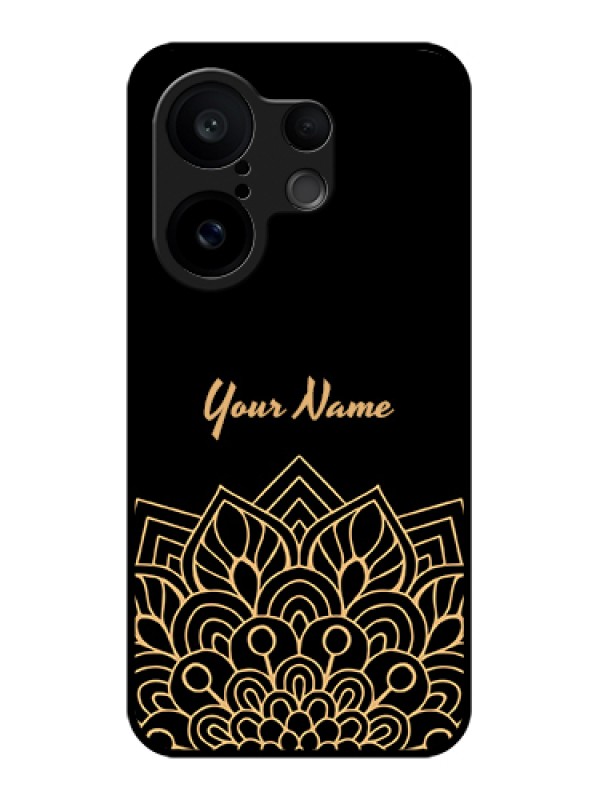 Custom Vivo X200 FE 5G Custom Glass Phone Case - Golden Mandala Design