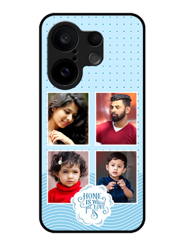 Custom Vivo X200 FE 5G Custom Glass Phone Case - Cute Love Quote With 4 Pic Upload Design