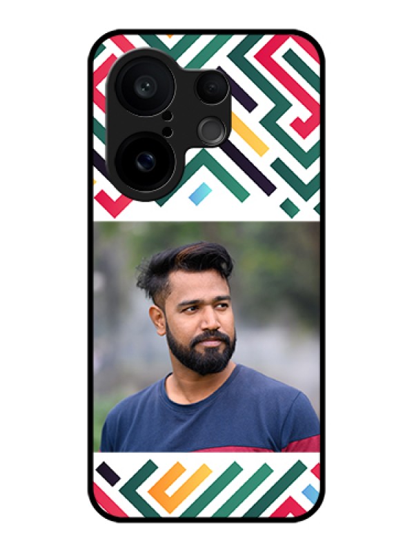 Custom Vivo X200 FE 5G Custom Glass Phone Case - Colorful Maze Pattern Design