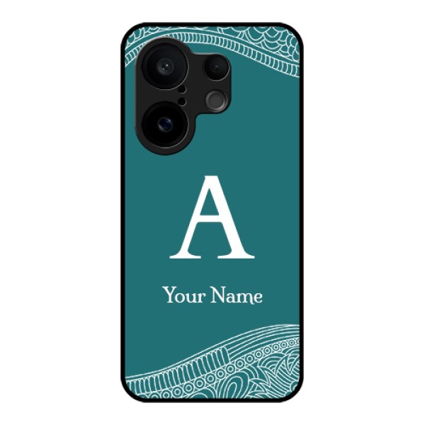 Vivo X200 FE 5G Custom Glass Phone Case - Line Art Pattern With Custom Name Design Vivo X200 FE 5G Custom Glass Phone Case - Line Art Pattern With Custom Name Design