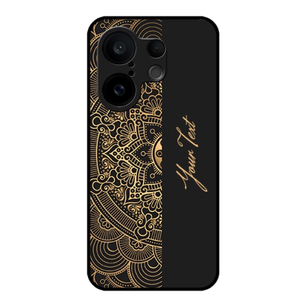 Vivo X200 FE 5G Custom Glass Phone Case - Mandala Art With Custom Text Design