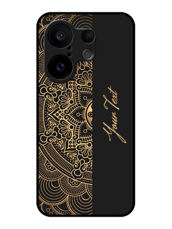 Custom Vivo X200 FE 5G Custom Glass Phone Case - Mandala Art With Custom Text Design